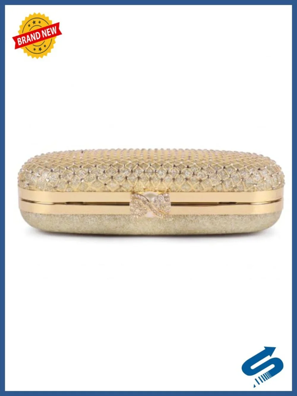 Glitter Rhinestone Clutch Purse with Detachable Chain Strap for Women Evening